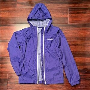 Columbia Kids Windbreaker Hooded Jacket Blue Purple